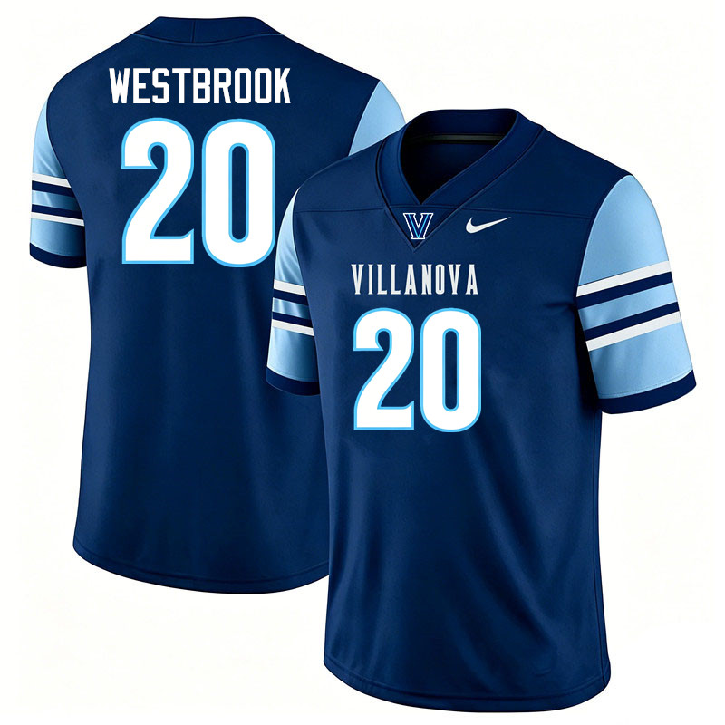 Villanova Wildcats #20 Brian Westbrook College Football Jerseys,Uniforms-Navy